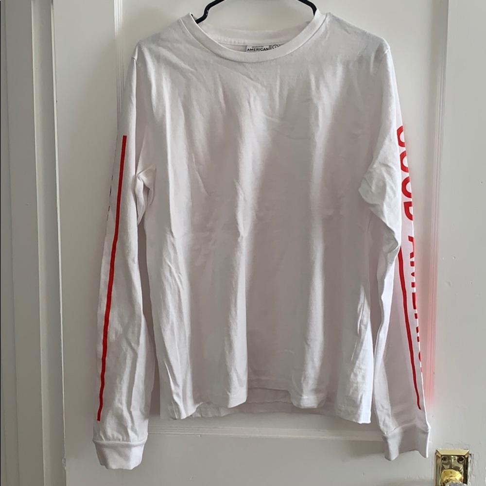 White long sleeve Good American tee shirt